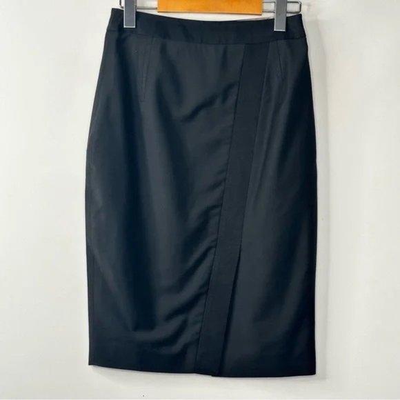 COPY - Ted Baker Pencil Skirt Side Zip in TB Size 1 Workwear Black - Picture 1 of 7